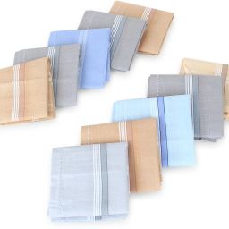 SHANK 100% Cotton Premium Collection Handkerchiefs Hanky For Men Colored Striped King Size ["Multicolor","COLOR","BORDER"] Handkerchief-11