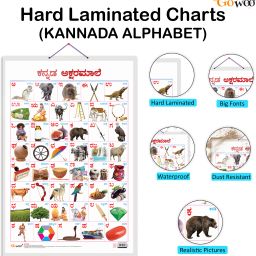go woo Pack of 2 Hindi Varnamala and Kannada Alphabet Educational charts image 2