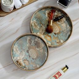 Grey Gold Bird Tray Serving Set-17