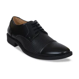 Ajanta Men Black Solid Formal Derbys-image-58