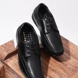 Liberty Men Black Solid Leather Formal Derbys-image-23