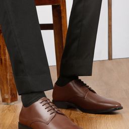 LOUIS STITCH Men Perforated Premium Leather Formal Derby Shoes-image-124