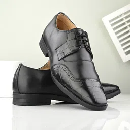 CLOG LONDON Men Textured Leather Formal Derbys-image-20