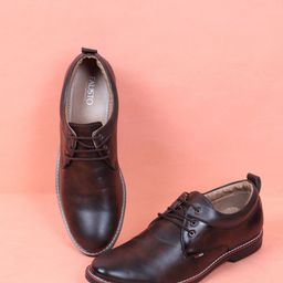 FAUSTO Men Brown Solid Formal Derbys-image-86