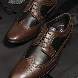 El Paso Men Brown Solid Formal Derbys-image-39