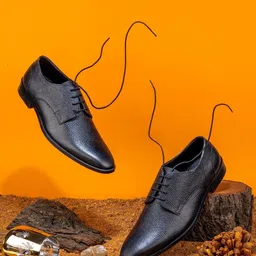 GRIFFIN Men Textured Leather Formal Derbys-picture-42