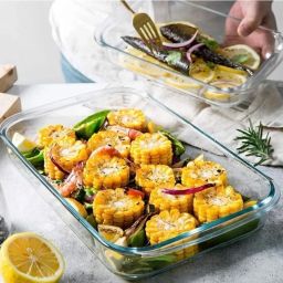 Glass Salad Bowl 1000 ml borosilicate glass serve rectangular bakeware and oven safe baking dish Disposable-18