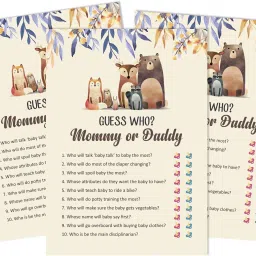 Who Said it Game Mommy Or Daddy 50 Sheet Fun Baby Shower Animals Party Supply Invitation Card-image-90