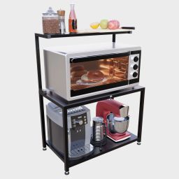 Containers Kitchen Rack SAIFIX 2 Shelf Metal Kitchen Microwave/Oven Organizer Stand for Storage Iron-image-62