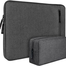 DigiMinds Grey Laptop Sleeve Case 15.6-16 Inch Waterproof, Durable Combo Set-25
