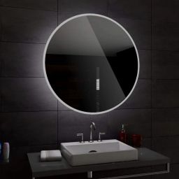Round Mirror with Touch Sensor Bright Light MirrorNeutral White 4000K (24"x24" Bathroom Mirror-4
