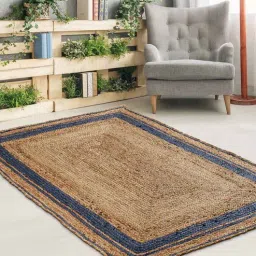 joyrugs by littlelooms Natural Jute Geometric 4ft x 6 ft Hand Tufted Carpet-picture-24