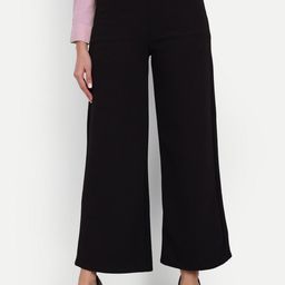 next one Women Loose Fit Black Lycra Blend Trousers-picture-34