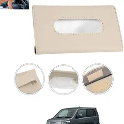 Universal Leatherite Rectangle Beige Tissue Box For Car/office/Home-302 Vehicle Tissue Dispenser-image-90