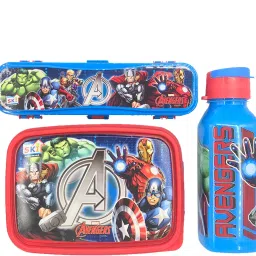 Avenger Assemble 3 in 1 gift set (lunch box, bottle Sipper and stationery box) School Set-image-13