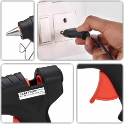 craftygun GLUE GUN BLACK 40 WATT RED TRIGGER (11MM 3 GLUE STICKS) Standard Temperature Corded Glue Gun image 4