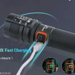 sument LED Flashlight, Rechargeable Metal Torch with Telescopic and Zoomable Bright Torch image 4