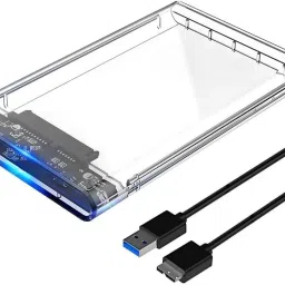 VOOCME USB 3.0 Transparent Portable Hard Disk Adapter for HDD & SSD Supports SATA III, 2.5 inch External Hard Disk Cover Transparent USB Hub-11