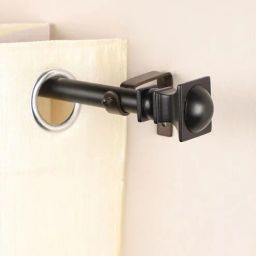 the decor mart Black Iron 84-144 Inches Expandable Curtain Rod with Accessories-picture-31