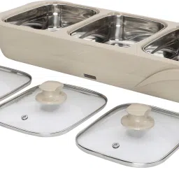 Electric Food Chefing Dish E Warmer Buffet Server 3 in 1 Cook and Serve Casserole-7