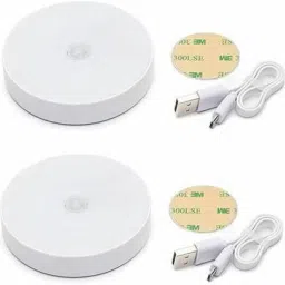 Swastik Creation Motion Sensor Light, Battery Operated LED Nightlight, Wireless Sensor Wall Light for Hallway, Wardrobe, Basement, Cupboard, Garage etc, (Pack of 2, White Light) Smart Sensor Light-32