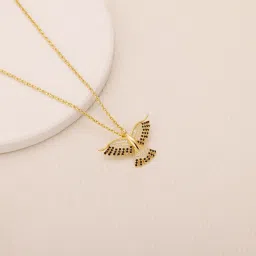 Sterling Silver Golden Phoenix Black Stone Pendant for Women and Girls Gold-plated Zircon Sterling Silver Pendant-15