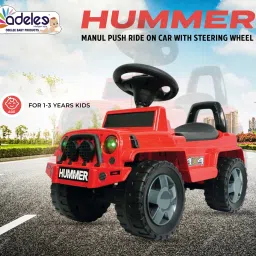 Manual Push Stylish Hummer Ride On Car With Music & Lights For Unisex Kids Car Non Battery Operated Ride On-5