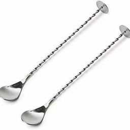 Sainless Steel Bar Spoon, Cocktail Mixing Spoon, Long Handle Stirring Spoon Stainless Steel Measuring Spoon Set-14