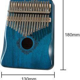palap Thumb Piano 17 Keys Musical Instrument Kalimba with Engraved Notes and Tuning Hammer- Blue Analog Portable Keyboard image 3