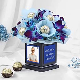 Personalised Floral Gift with Chocolates N Orchids-11