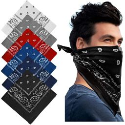 Bismaadh Bandana Head Scarf, Headband Multifunctional Cotton Paisley Print ["White, Light Grey, Red, Royal Blue, Blue, Black"] Handkerchief-image-16