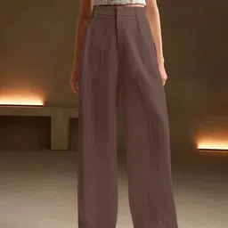 leriya fashion Women Regular Fit Brown Polycotton Trousers-picture-29