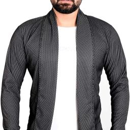 Men Full Sleeve Black Shrug-image-26