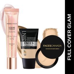 Strobe Cream (18ml) + Compact Powder (9gm) +Hydra Matte Foundation (18ml) |Glowy Highlighter-15