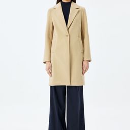 Koton Notched Lapel Collar Single-Breasted Overcoat-image-5