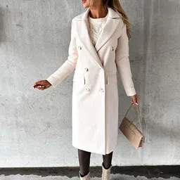 StyleCast Off White Double-Breasted Overcoat-image-17