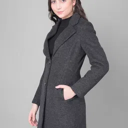 Crimsoune Club Single-Breasted Notched Lapel Slim-Fit Overcoat-42