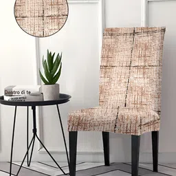 Aura Brown Printed Stretchable Chair Cover-image-79
