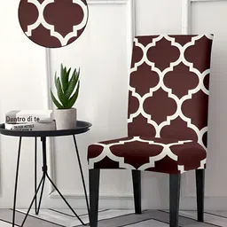 Aura Brown & White 4Pcs Printed Chair Covers-image-14