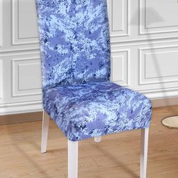 Kuber Industries Set of 4 Blue printed Chair covers-22