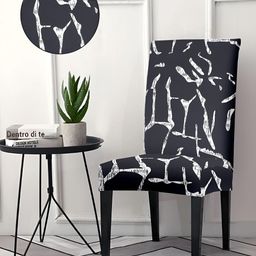 Aura Black & White 6 Pieces Printed Chair Covers-12