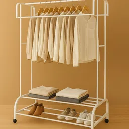 krishyam Steel Floor Cloth Dryer Stand Premium Portable Clothing Rack with Shelves & Wheels | Heavy-Duty Metal-picture-34
