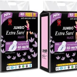 JUMBO Maxi 40 + 10 FREE Pantiliner Combo XXXL Day & Night Sanitary Pad-image-80