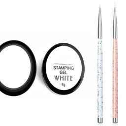 White Stamping Gel with 3pcs Detailing Nail Art Brush Combo-image-61