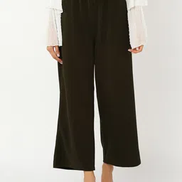 mast & harbour Women Regular Fit Green Polyester Trousers-picture-22