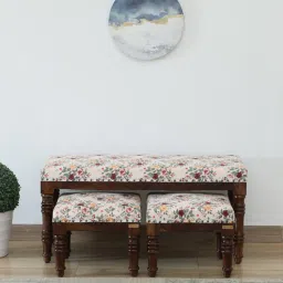 mudramark from pepperfry Ojal Sheesham Wood Bench Set In Provincial Teak Finish-picture-29