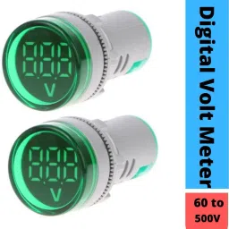 mexico Pack of 2 Volt Meter 0002 LED Digital Display Gauge Volt Digital,Voltage Meter Indicator,Signal Lamp,Voltmeter Lights Tester Combo Measuring Range 60-500V AC, 22 mm Digital Voltage Tester image 2