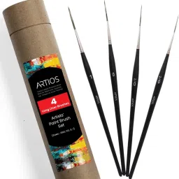 Detail Liner Brushes Set - 4 Fine Tip Paint Brushes with Brush Holder-image-64