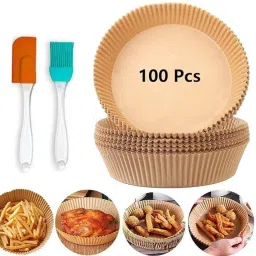 100PCS Fryer-Paper with Oil Brush Disposable Paper Liner Airfryer Tray-38