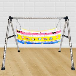 Portable Foldable Baby Cradle | Indian Ghodiyu Style with Stainless Steel Frame-picture-13